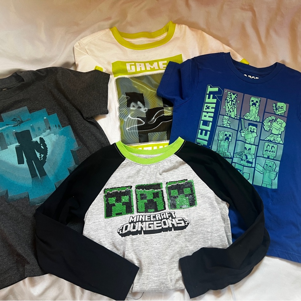 Kids Graphic T-Shirts - Blue, Gray, White
